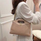 Cream White Daily Plaid Patchwork Bags