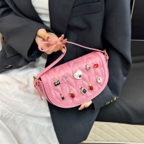 Bolsas con cremallera de patchwork diario rosa