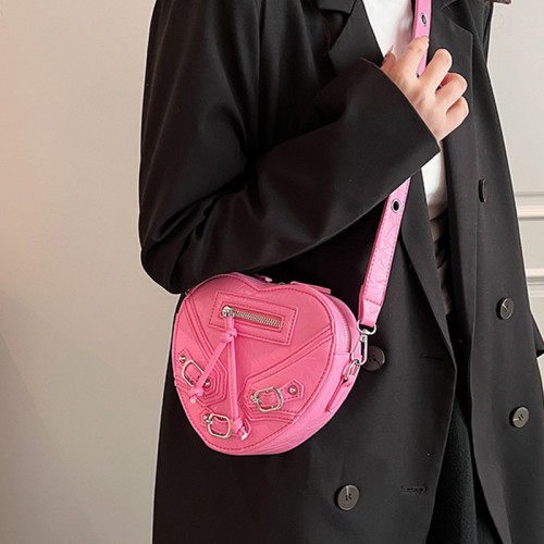 Розовые повседневные однотонные сумки на молнии в стиле пэчворк
