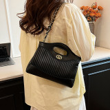 Cream White Daily Plaid Patchwork Bags