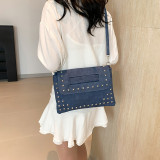 Grey Daily Solid Rivets Patchwork Bags