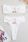 Black Sexy Solid Backless Swimwears (With Paddings)