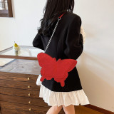 Red Casual Daily Butterfly Patchwork Zipper Bags