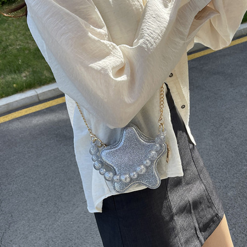 Silberne tägliche geometrische Patchwork-Reißverschlusstaschen