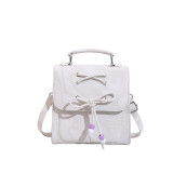 White Daily Print Bandage Patchwork Zipper Bags
