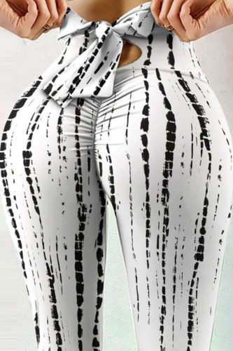 Weißes schwarzes Sportswear-Print-Bandage-Patchwork