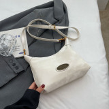 Cream White Daily Simplicity Solid Zipper Bags