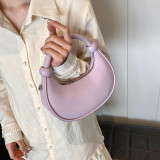 Purple Daily Simplicity Solid Zipper Bags