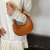 Brown Daily Simplicity Solid Zipper Bags