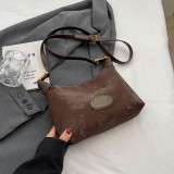 Khaki Daily Simplicity Solid Zipper Bags