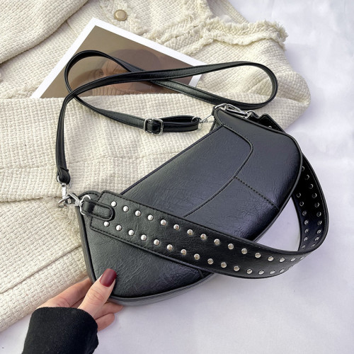 Schwarze Vintage Simplicity Solid Rivets Taschen