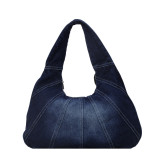 Dark Blue Daily Solid Patchwork Zipper Bags