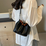 Black Sweet Simplicity Solid Chains Beaded Bags