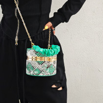 Green Daily Vintage Print Patchwork Fold Bags