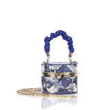 Blue Daily Vintage Print Patchwork Fold Bags