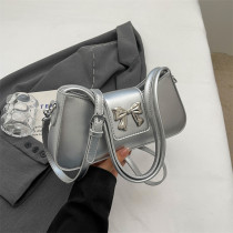 Semplicità giornaliera in argento massiccio con borse con fiocco