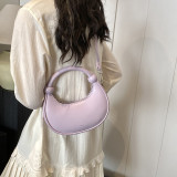 Purple Daily Simplicity Solid Zipper Bags