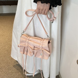 Pink Daily Solid Bandage Patchwork Draw String Bags