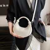 White Daily Simplicity Solid Zipper Bags