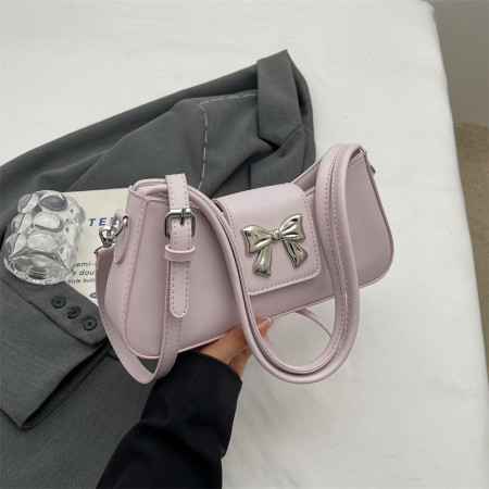 Semplicità quotidiana rosa solida con borse con fiocco