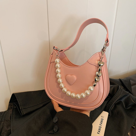 Pink Sweet Daily Solid Pearl Bags