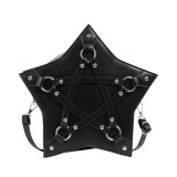 Black Daily Geometric Patchwork Zipper Bags