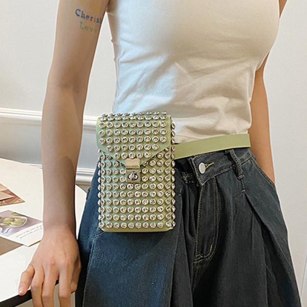 Green Daily Patchwork Rhinestone Bags