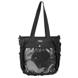 Black Daily Solid Patchwork Fold Bags