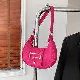 Rose Red Daily Simplicity Solid Texture Felt Bags