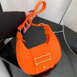 Orange Red Daily Simplicity Solid Texture Felt Bags