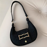 Black Daily Simplicity Solid Texture Felt Bags
