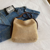 Brown Daily Simplicity Solid Weave Bags