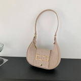 Light Brown Daily Simplicity Solid Texture Felt Bags