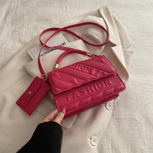 Розово-розовые повседневные простые сумки в стиле пэчворк с буквами