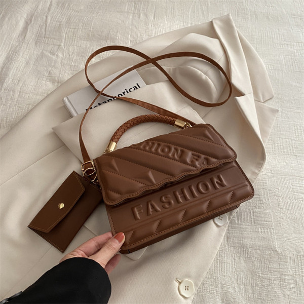 Brown Casual Simplicity Letter Patchwork Bags