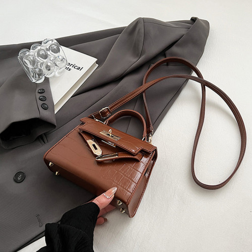 Brown Celebrities Elegant Solid Metal Accessories Decoration Texture Bags
