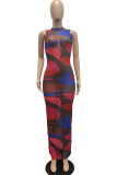 Leopard Print Sexy Print See-through Half A Turtleneck Beach Dresses