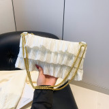 Black Sweet Daily Solid Patchwork Fold Zipper Bags