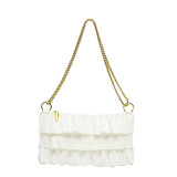 Black Sweet Daily Solid Patchwork Fold Zipper Bags