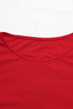 Red Sexy Casual Elegant Solid Patchwork Fold O Neck Wrapped Skirt Plus Size Dresses