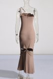 Black Sexy Formal Solid Hollowed Out Backless Fold Strapless Long Sleeve Dresses