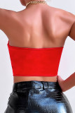 Ink Green Sexy Backless Strapless Tops