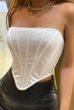 Ink Green Sexy Backless Strapless Tops
