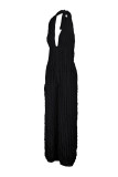 Purple Sexy Casual Solid Bandage Halter Regular Jumpsuits