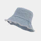 Light Blue Street Solid Color Patchwork Hat
