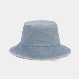 Light Blue Street Solid Color Patchwork Hat