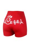 Black Casual Sportswear Letter Print Skinny High Waist Conventional Positioning Print Bottoms