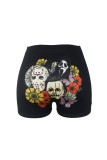 Black Casual Sportswear Print Basic Skinny High Waist Conventional Positioning Print Bottoms