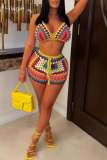 White Sexy Patchwork Bandage Backless Contrast Swimwears