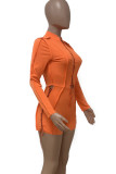 Green Sexy Solid Hollowed Out Patchwork Frenulum Half A Turtleneck Skinny Rompers